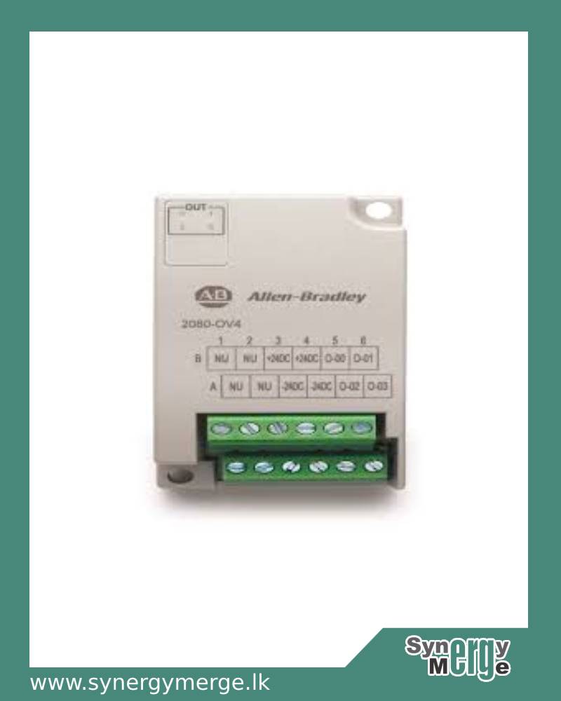 2080 Micro800 System, 4-pt Digital Output, 12/24V DC, Sink (PTNO: 2080-OV4)